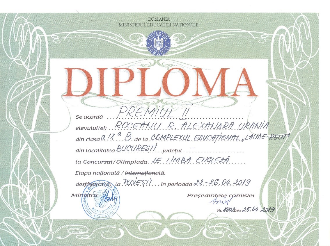 diploma engleza